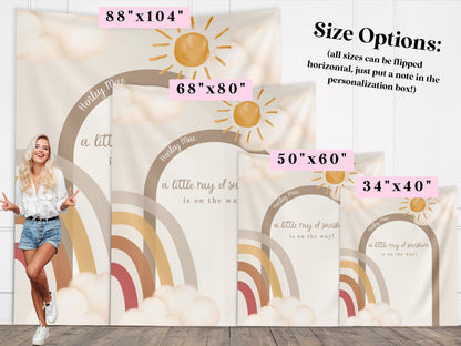 Boho Rainbow Baby Shower Custom Banner, Boho Sunshine Baby Shower Décor, Here Comes the Son Boy Baby Shower, Gender Neutral Baby Shower