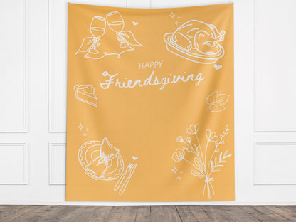Friendsgiving Décor Banner, Minimal Thanksgiving Backdrop, Custom Modern Backdrop for Balloon Garland, Thanksgiving Dinner Party Decoration