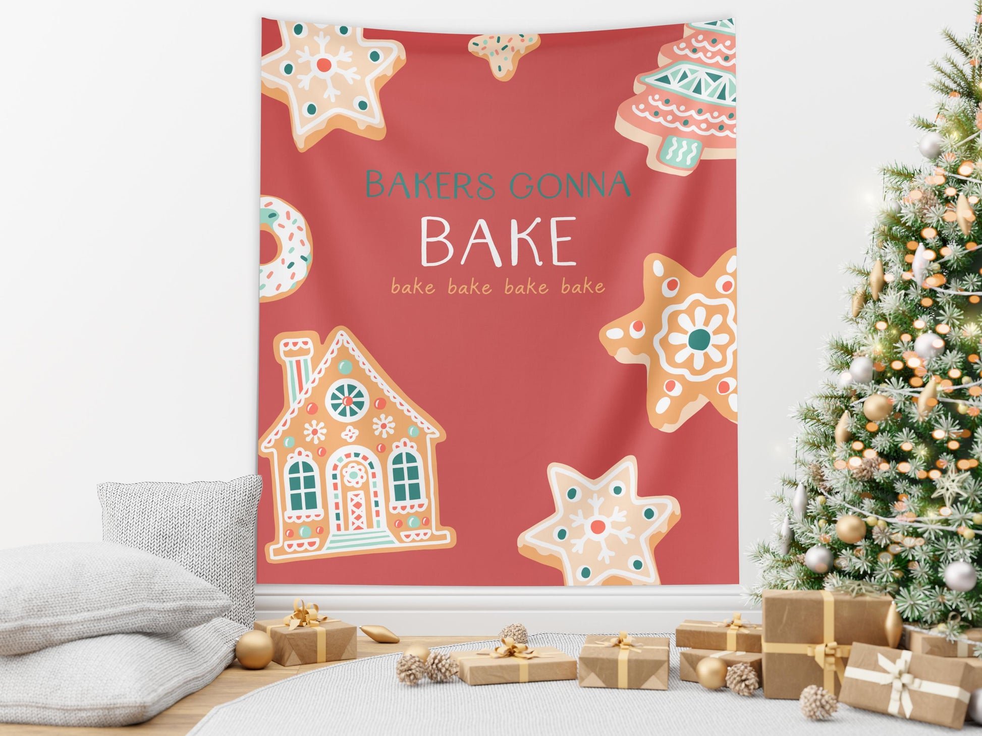 Swiftie Inspired Baking Party Décor Banner, Friendsmas Backdrop, Custom Backdrop for Balloon Garland, Christmas Cookie Party Decoration