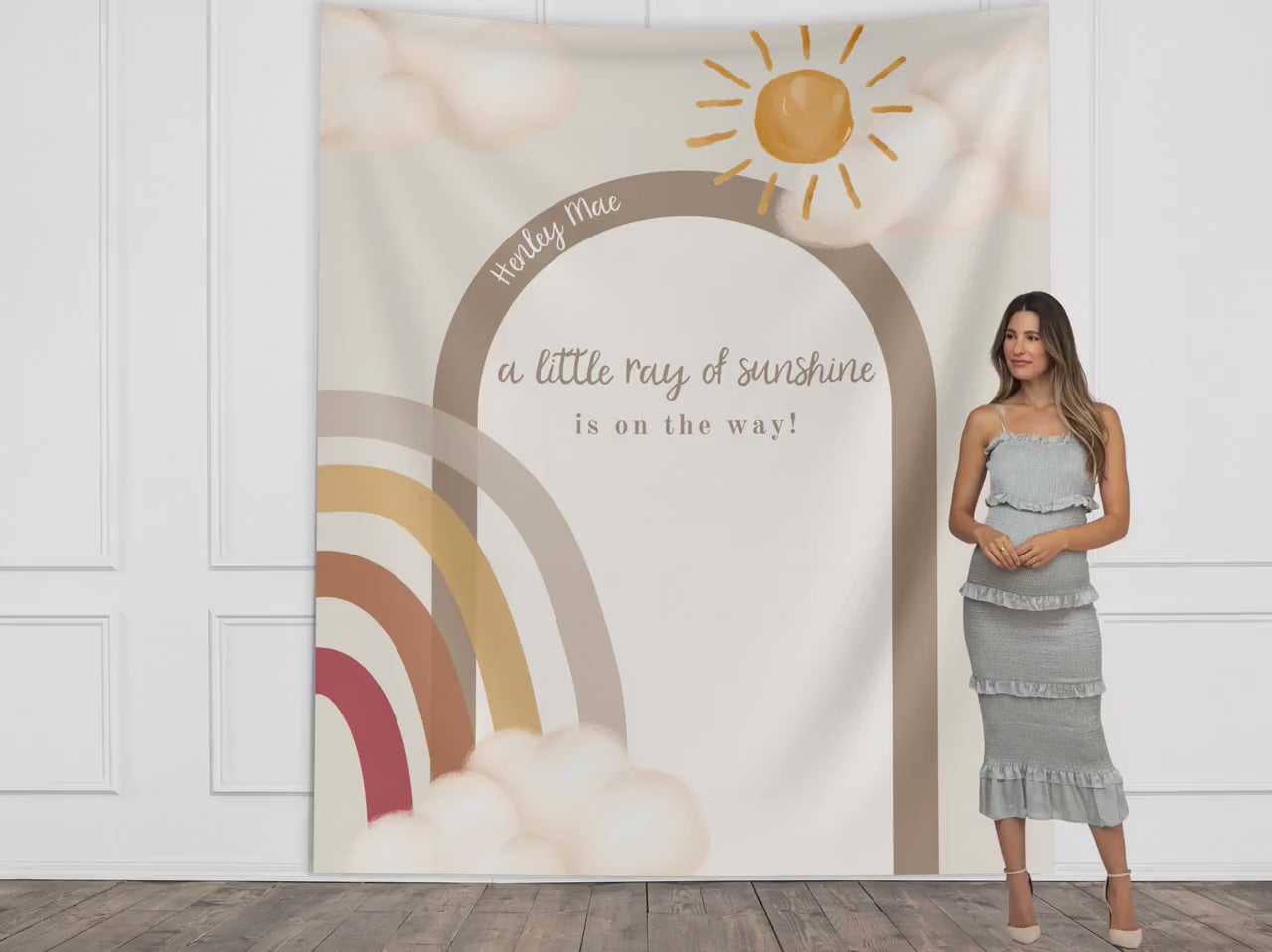 Boho Rainbow Baby Shower Custom Banner, Boho Sunshine Baby Shower Décor, Here Comes the Son Boy Baby Shower, Gender Neutral Baby Shower