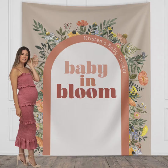 Baby in Bloom Custom Baby Shower Banner, She's a Little Wildflower, Girl Baby Shower, Boho, Retro Flower, Neutral Baby Shower, Gender Reveal