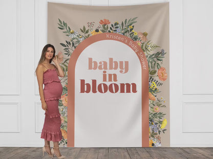 Baby in Bloom Custom Baby Shower Banner, She's a Little Wildflower, Girl Baby Shower, Boho, Retro Flower, Neutral Baby Shower, Gender Reveal