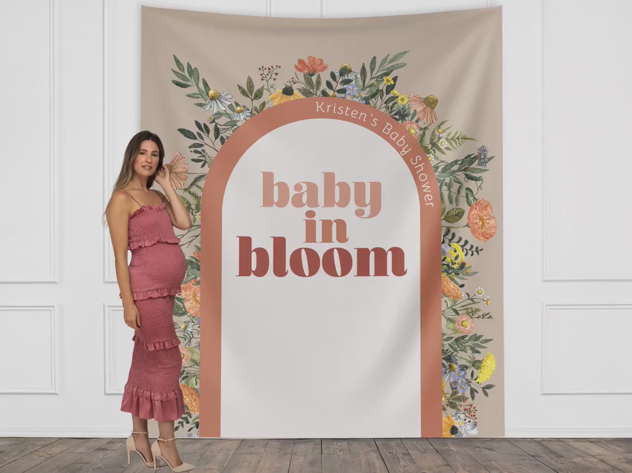 Baby in Bloom Custom Baby Shower Banner, She's a Little Wildflower, Girl Baby Shower, Boho, Retro Flower, Neutral Baby Shower, Gender Reveal