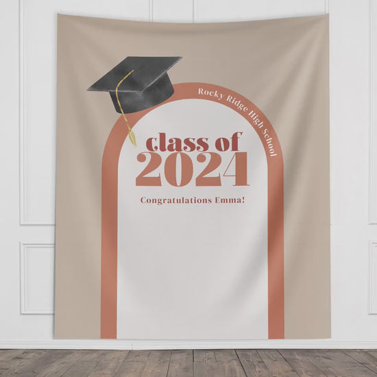 Class of 2024 Custom Graduation Party Banner | Personalized Arch Congrats Grad School Colors Backdrop| High School Graduation | College Grad