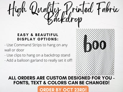 Custom Boo Polka Dot Halloween Party Backdrop | Happy Halloween Photo Booth