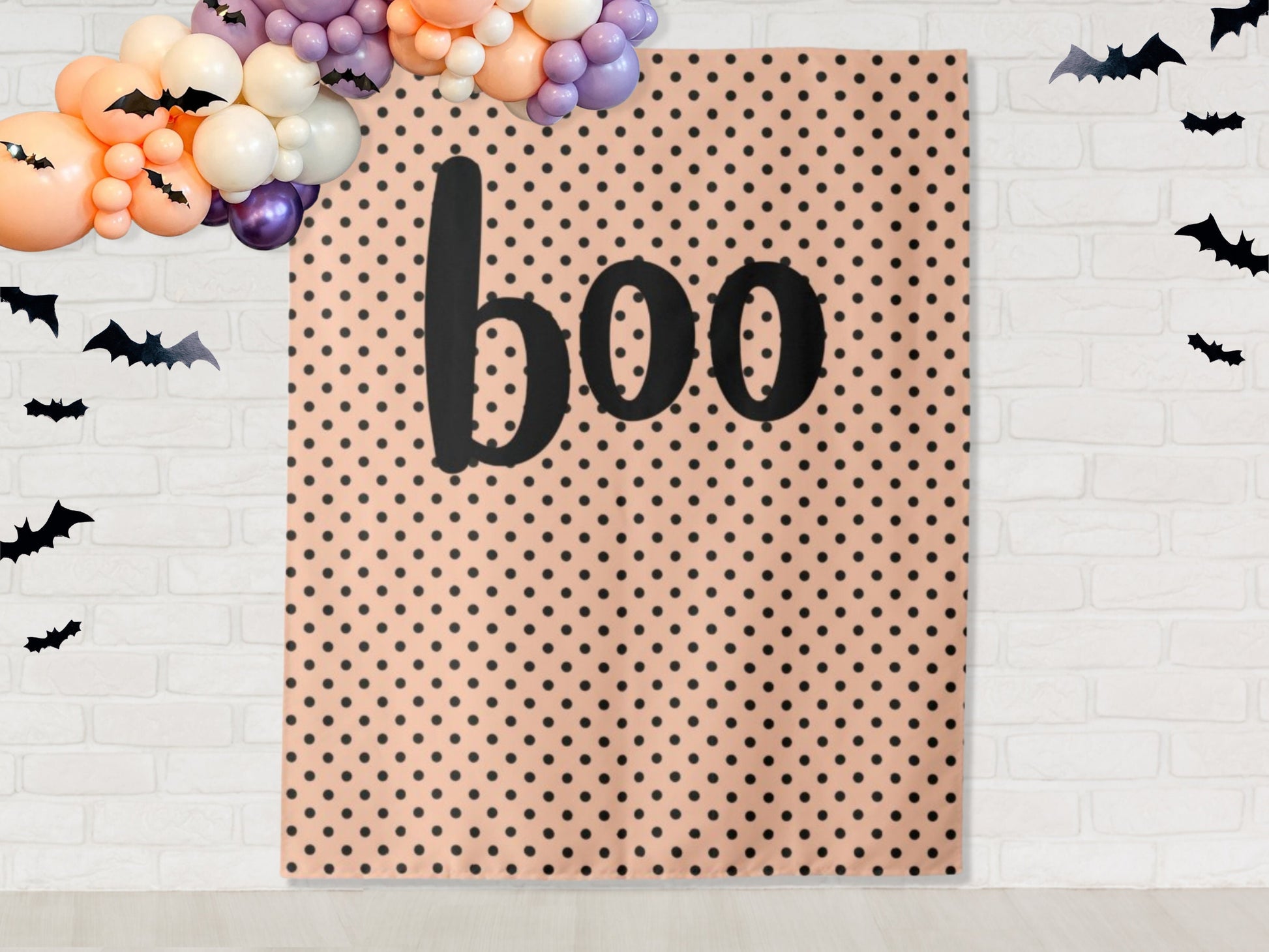 Custom Boo Polka Dot Halloween Party Backdrop | Happy Halloween Photo Booth