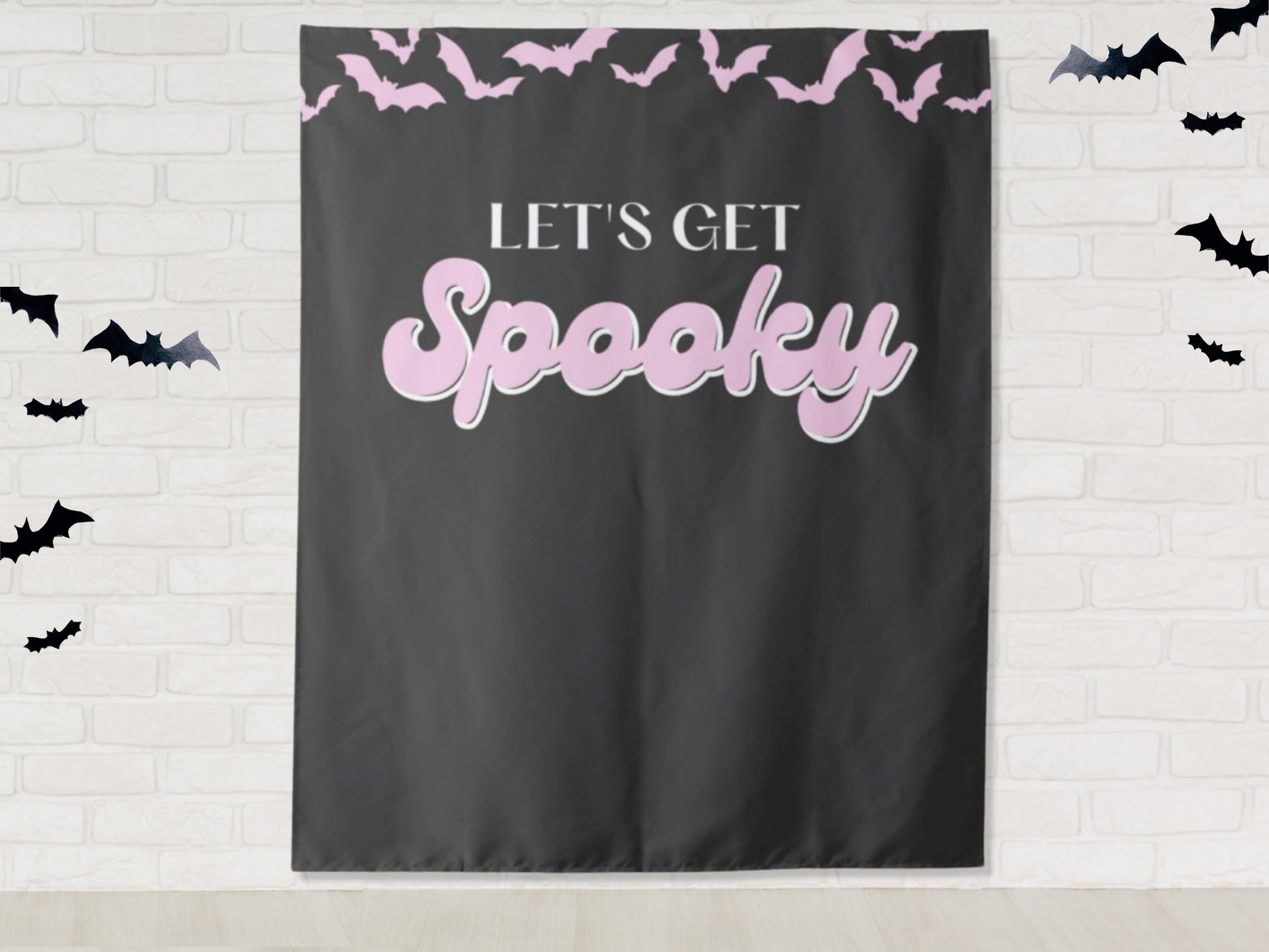 Let's Get Spooky Halloween Party Backdrop | Customizable | Personalized Retro Halloween Photo Booth