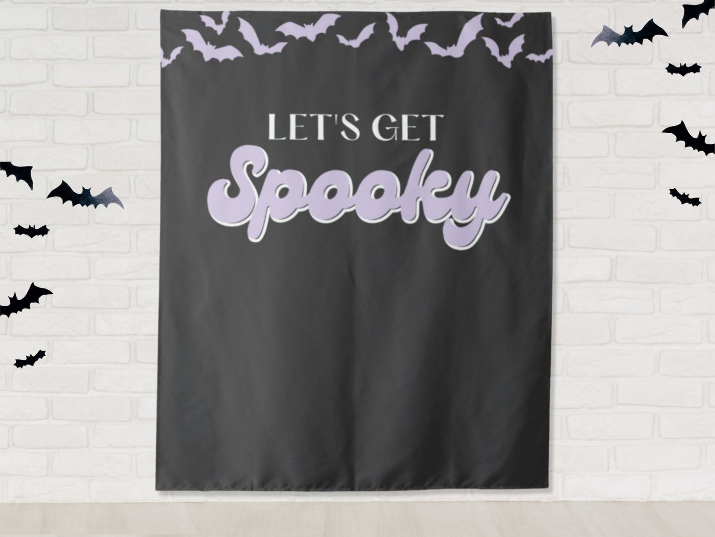 Let's Get Spooky Halloween Party Backdrop | Customizable | Personalized Retro Halloween Photo Booth