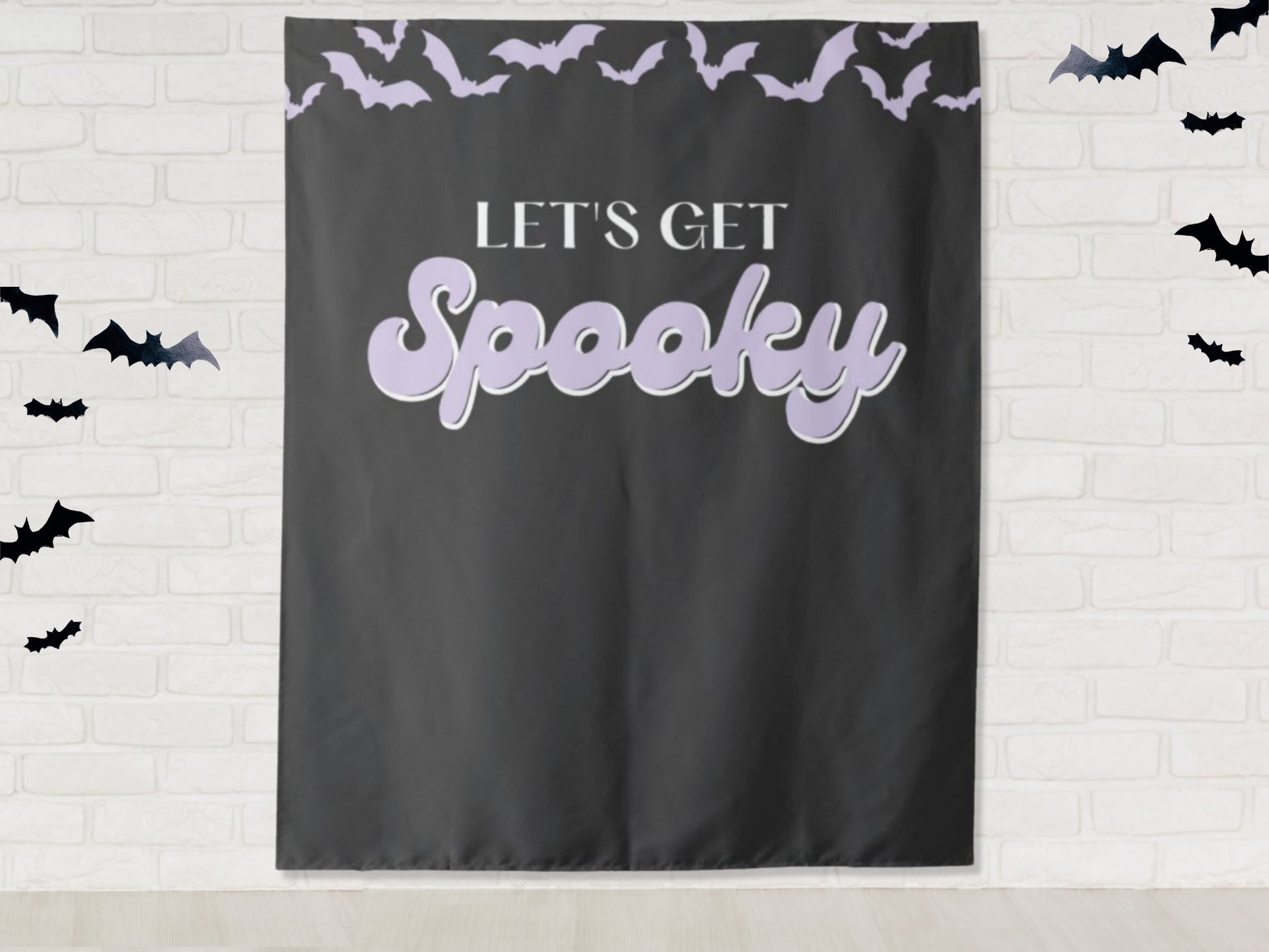 Let's Get Spooky Halloween Party Backdrop | Customizable | Personalized Retro Halloween Photo Booth