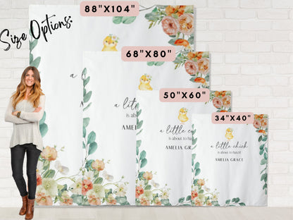 A Little Chick is About To Hatch Custom Baby Shower or Party Backdrop | Personalized Gender Neutral, Girl or Boy Baby Shower Photo Booth