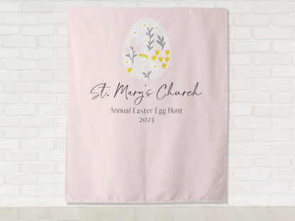 Easter Egg Custom Event Backdrop | Personalized Easter Brunch Photo Booth
