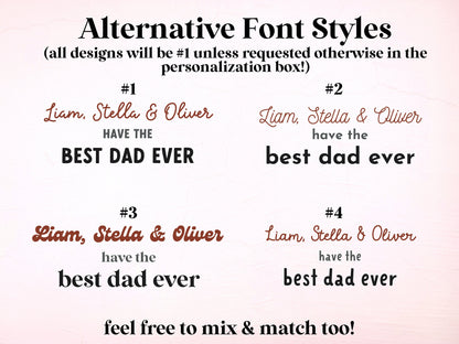 Best Dad Ever Customizable Fabric Banner Father's Day Gift | Personalized Kid's Names Banner | Backdrop for Father's Day BBQ or Party