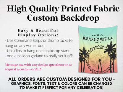 Bridechella Bachelorette Weekend Customizable Backdrop | Festival Bachelorette Party Personalized Banner | Bachelorette Pad Décor